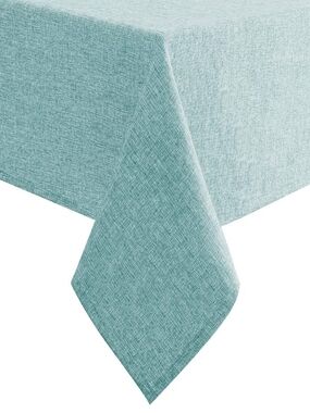 Linen-Texture Aqua Rectangular Tablecloth 102 X 60